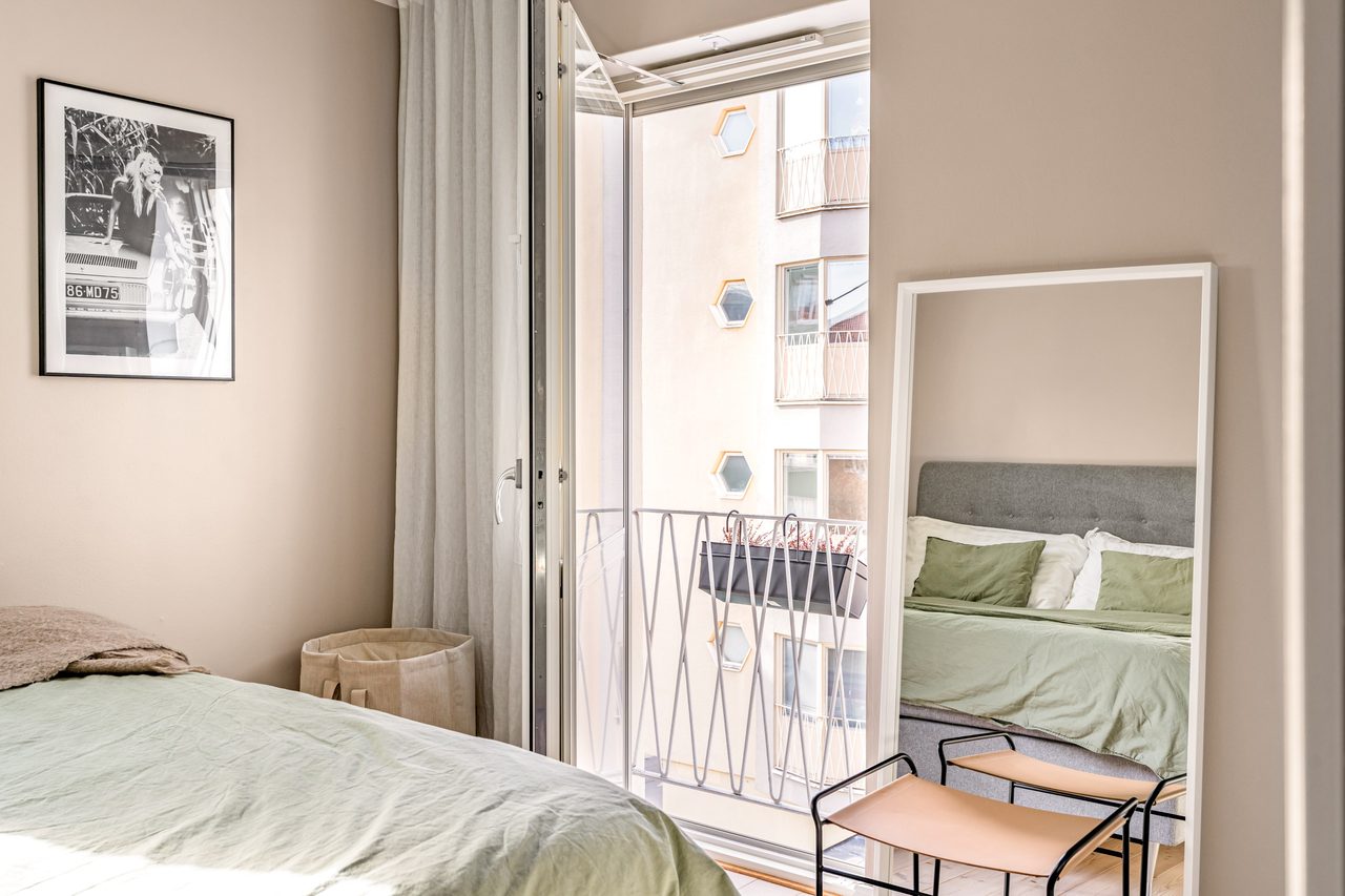 Fransk balkong även från sovrummet!