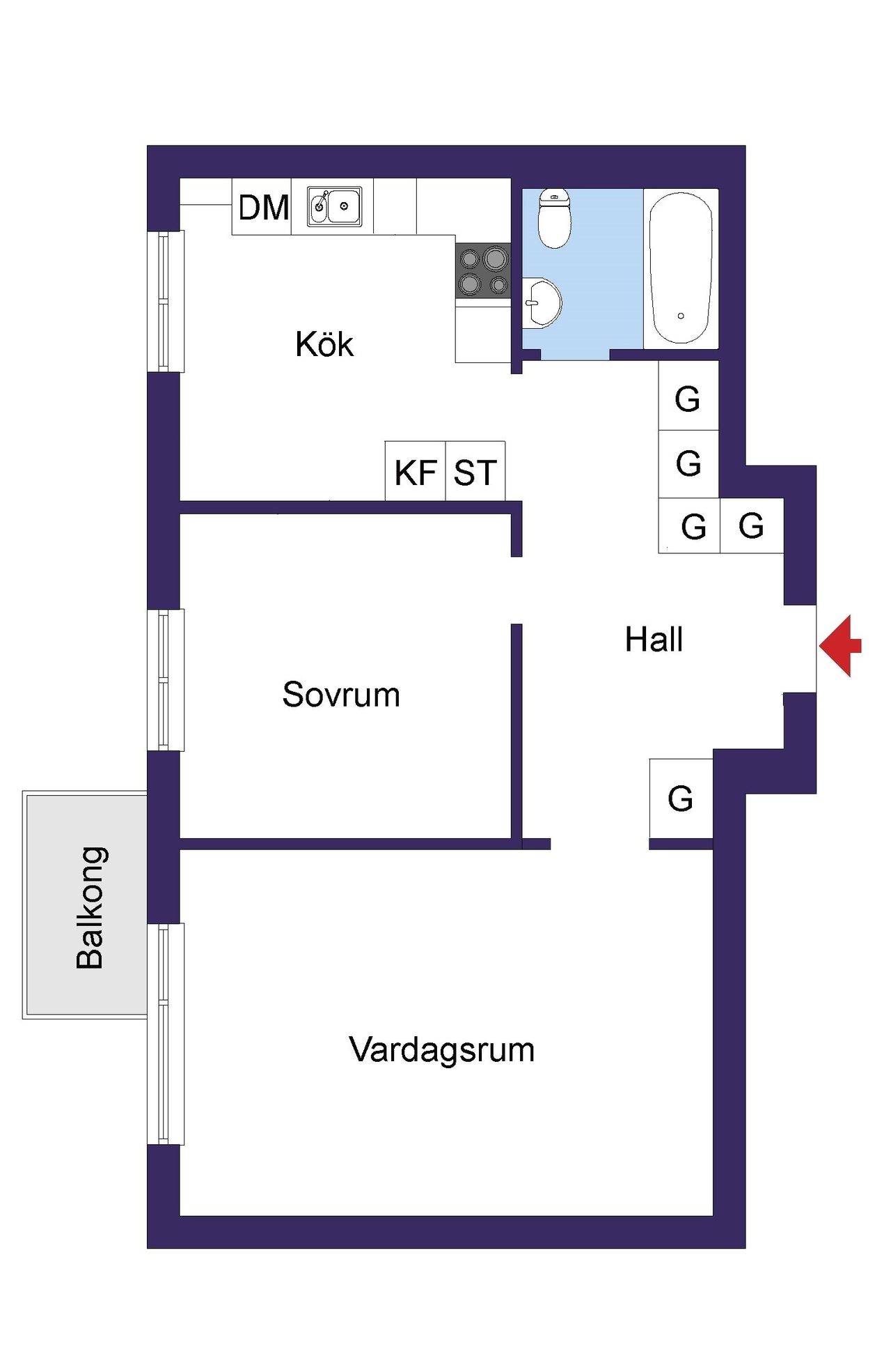 Trädgårdsgatan 8A, 2tr