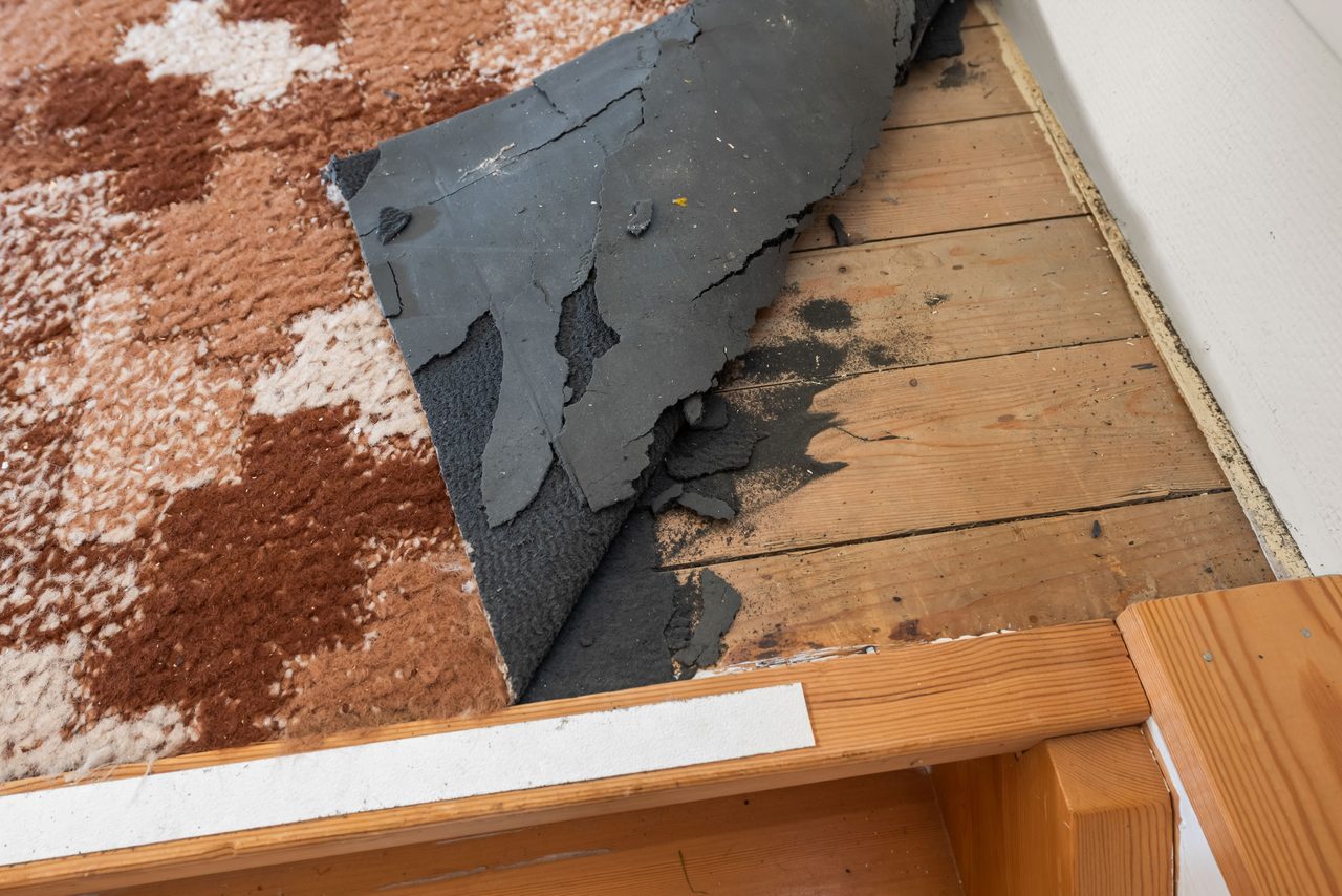 Furugolv under heltäckningsmatta