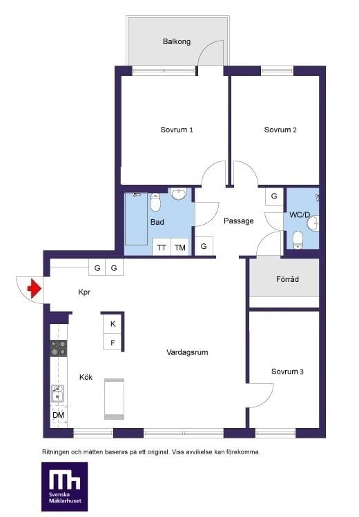 Tellusborgsvägen 65E, 2 tr