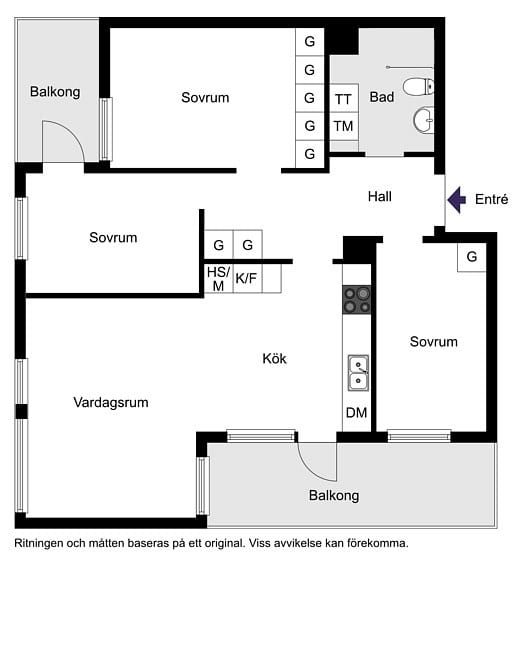 Alternativ planritning (4 rum och kök)