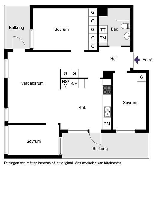 Alternativ planritning (4 rum och kök)