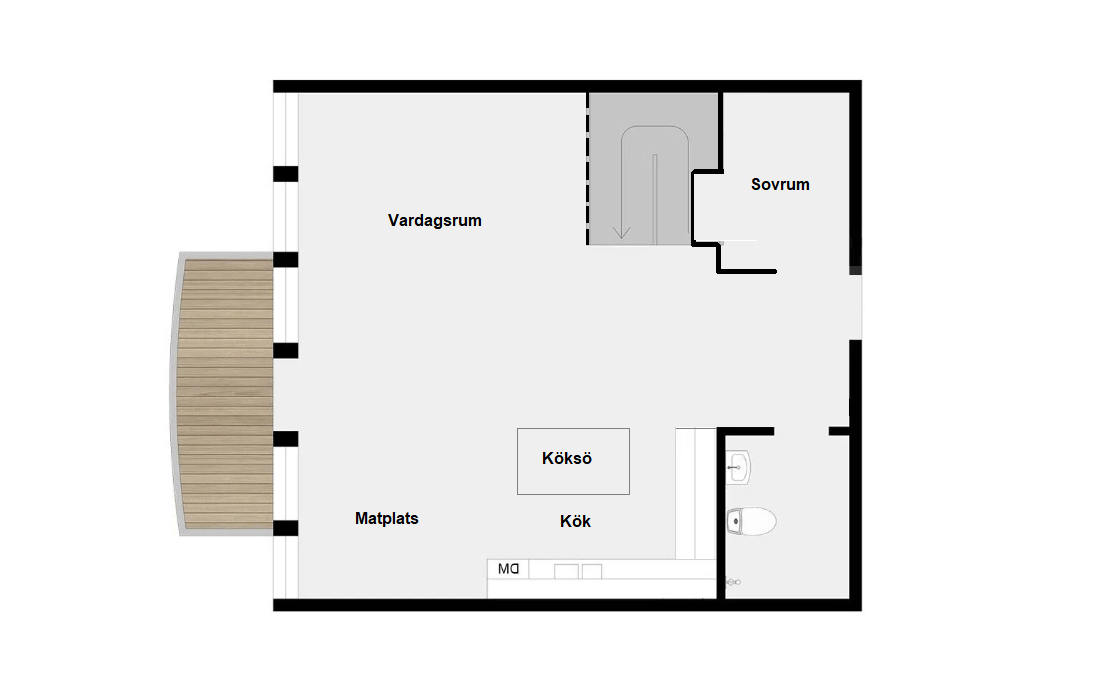 Sjöbjörnsvägen 66D övre plan