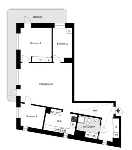 Årstaskogs väg 9B, 6 tr!