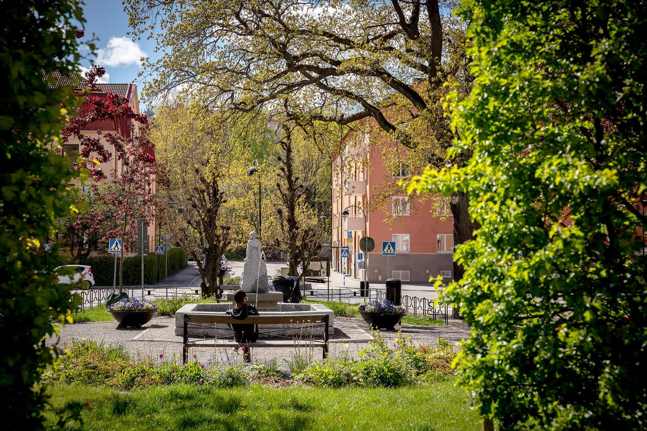 Mysiga Manhemsplatsen intill fastigheten