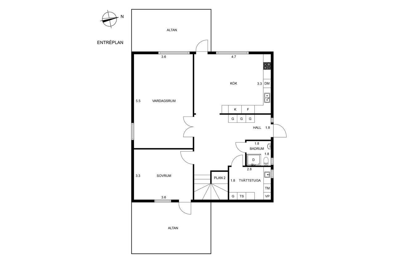 Planritning Paradisvägen 11, Trollhättan