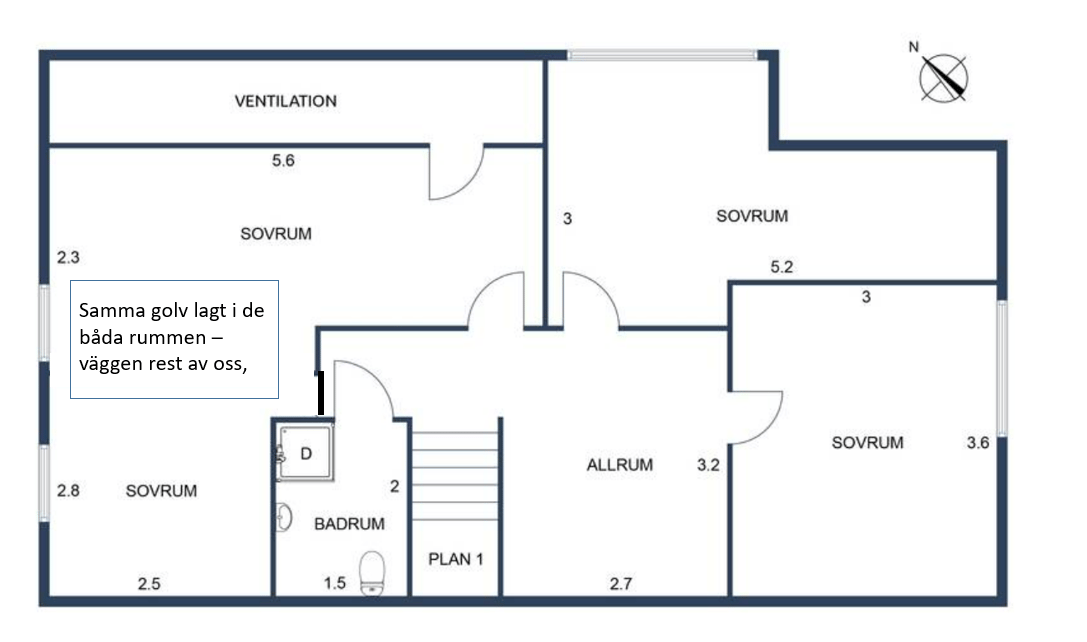 Alternativ planlösning övre plan
