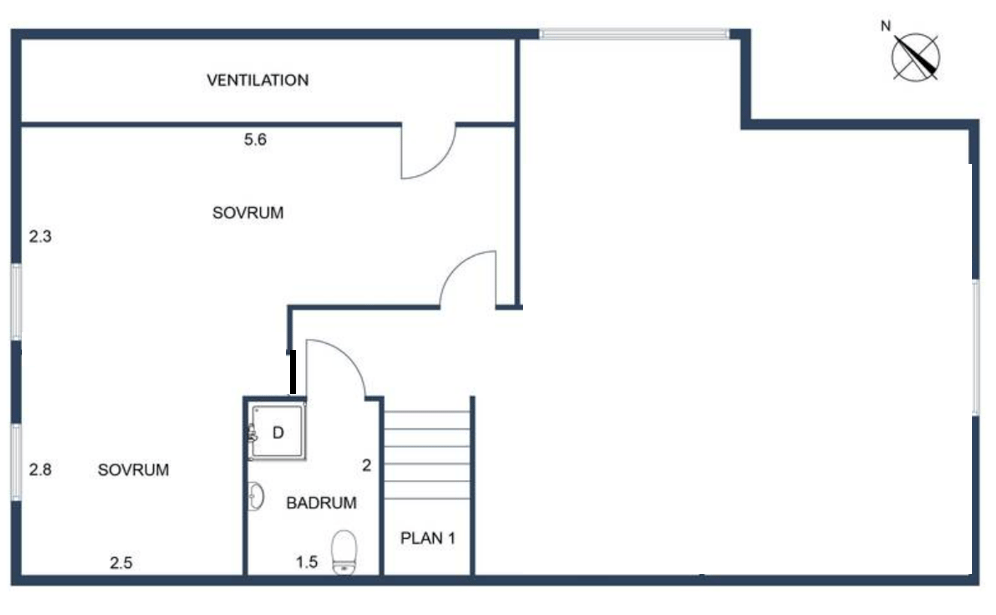 Alternativ planlösning övre plan