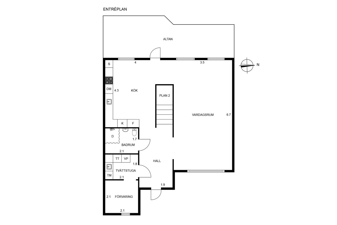 Planritning Hästängegatan 39, Vänersborg