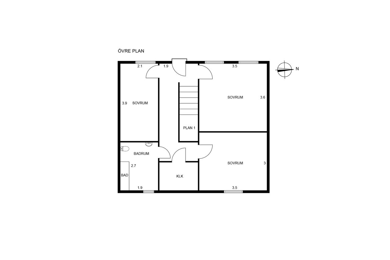 Planritning Hästängegatan 39, Vänersborg - 2