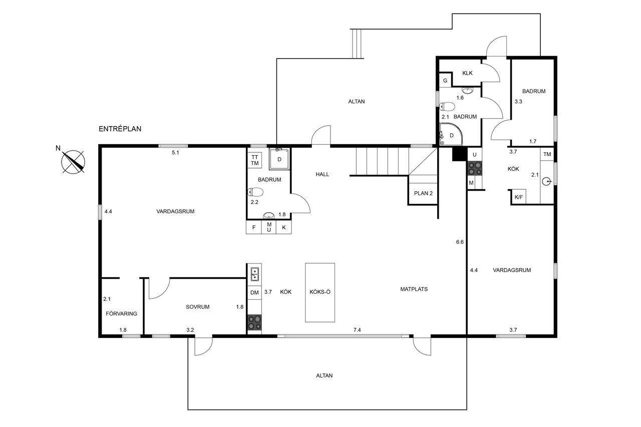 Planritning Hällavägen 5, Dals Rostock