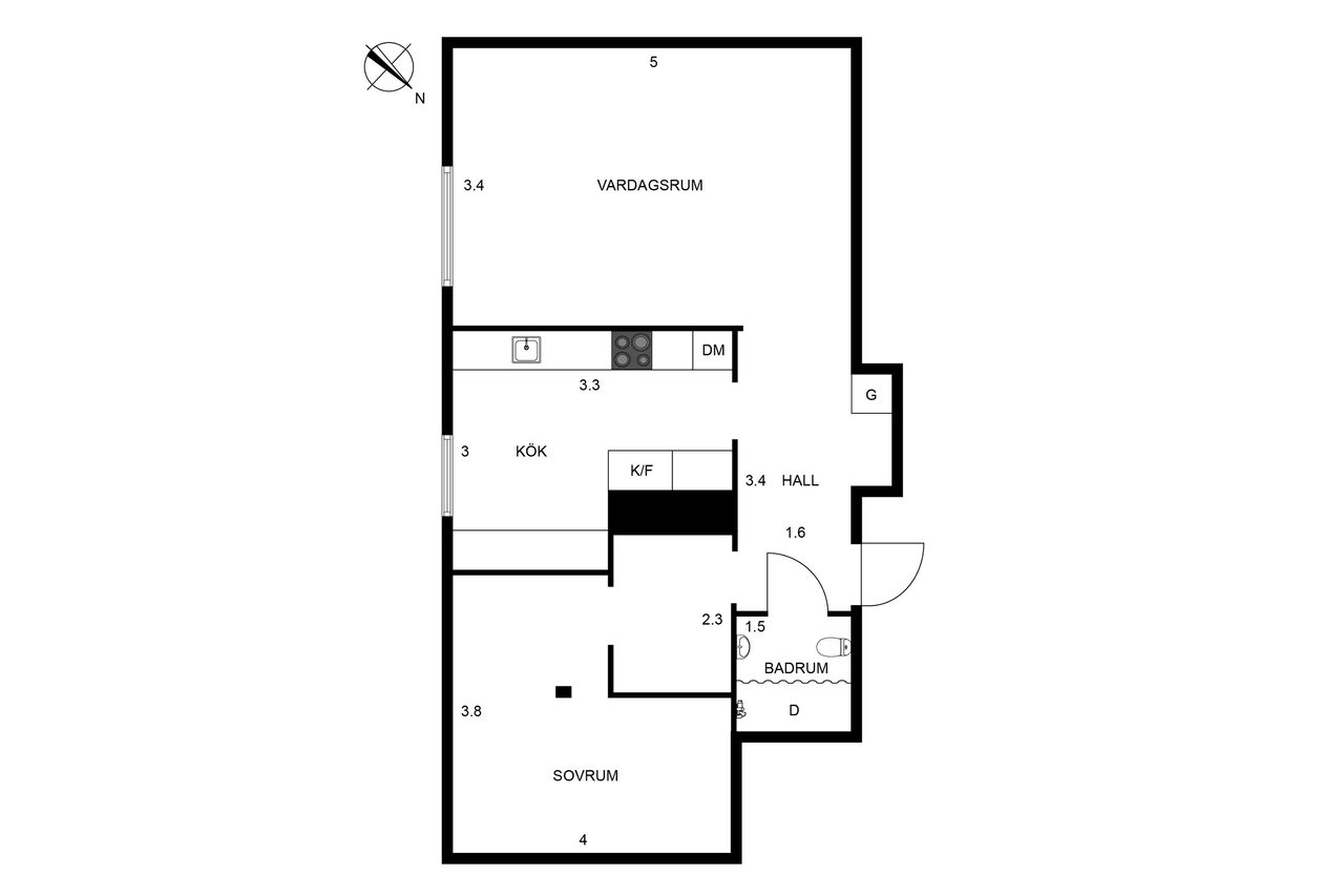 Planritning Bangatan 22, Vänersborg