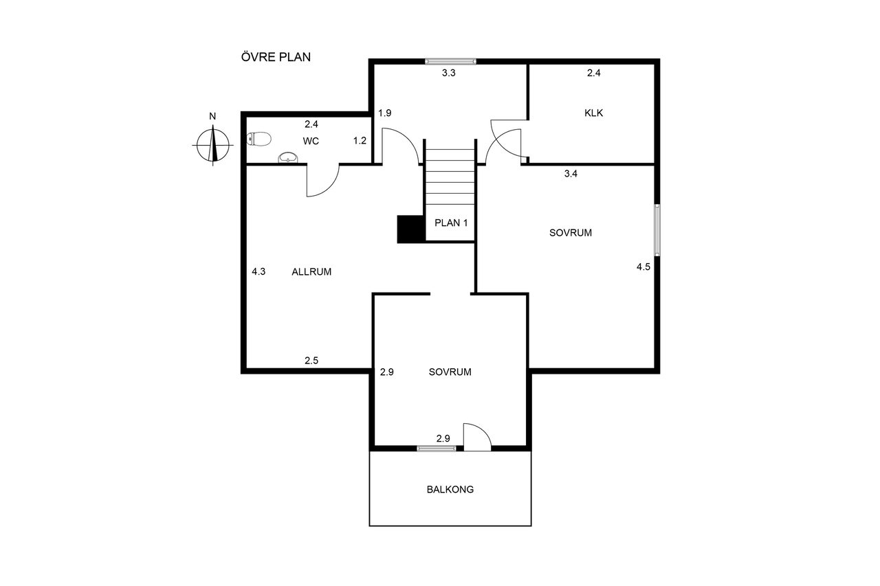 Planritning Östra Vägen 25, Vänersborg - 2