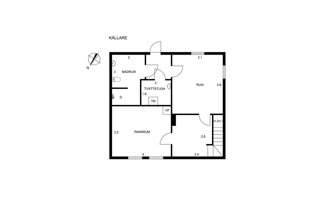Planritning Sandmarksgatan 13, Vänersborg