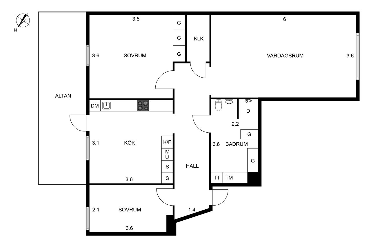 Planritning Östergatan 25, Vänersborg