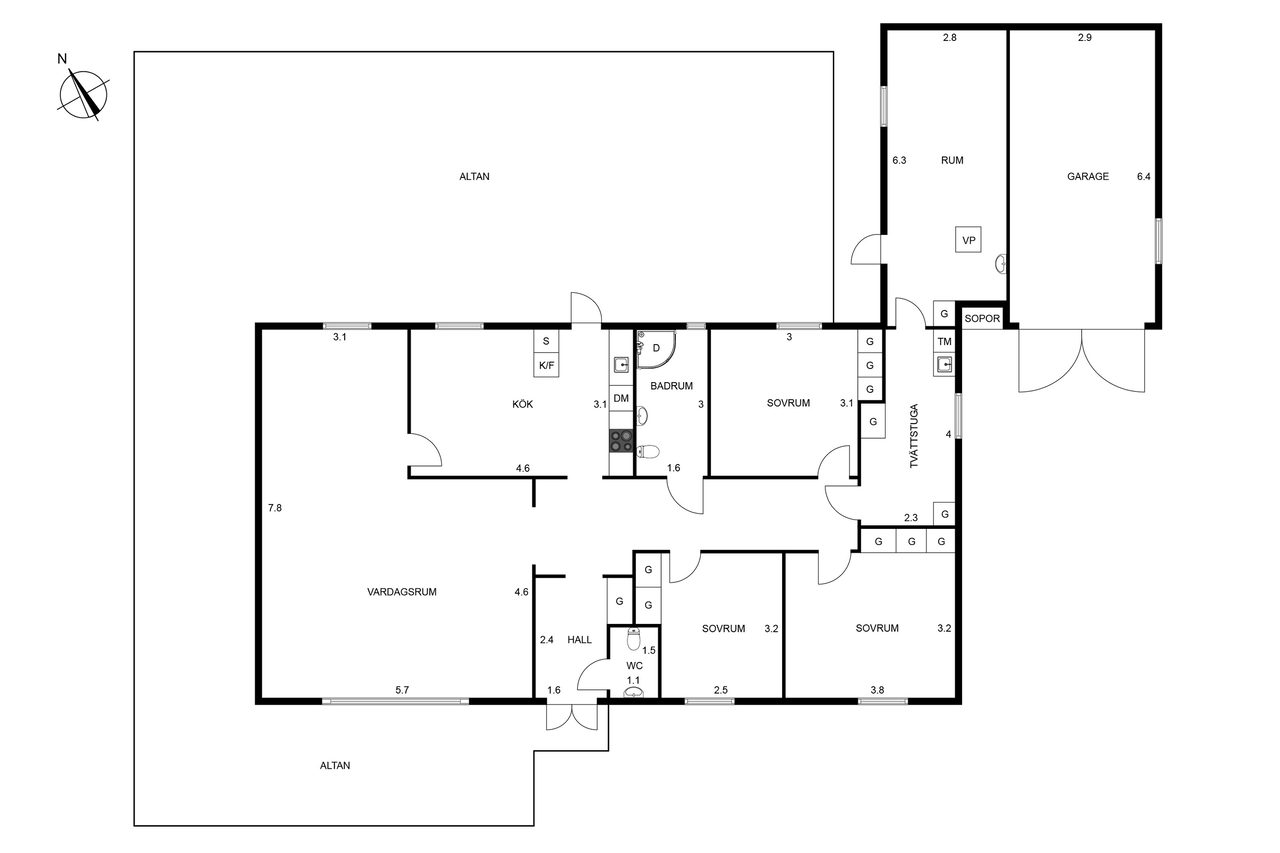 Planritning Bokgatan 10, Brålanda