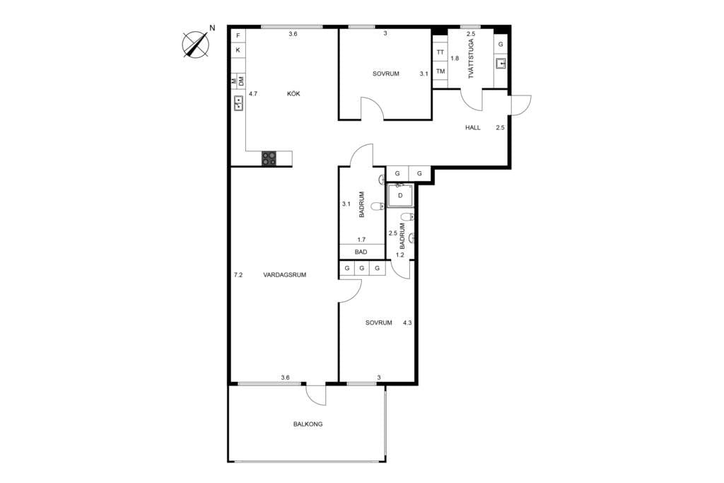 Planritning Idrottsvägen 28B, Trollhättan