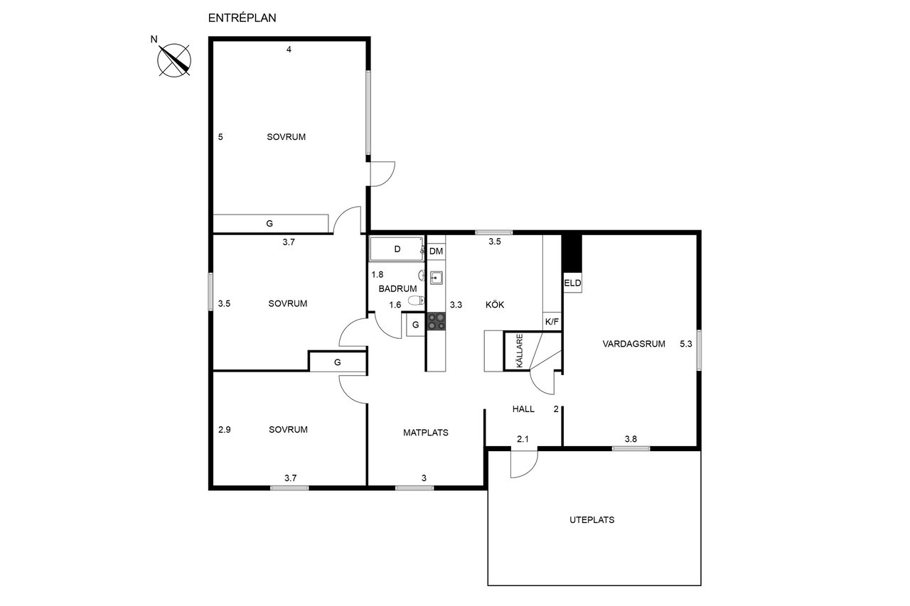 Planritning Muraregatan 3, Frändefors