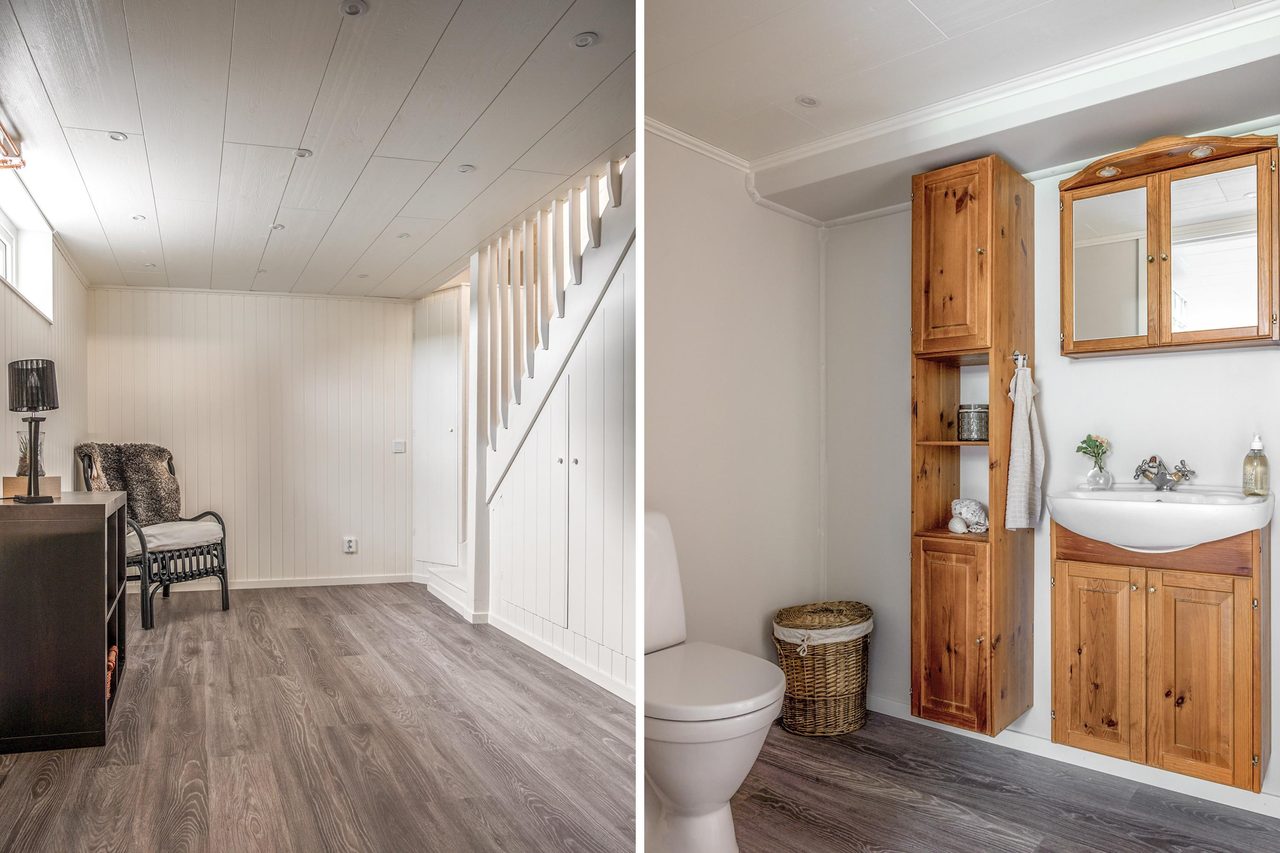 Möblerbar hall i källarplan samt en separat wc