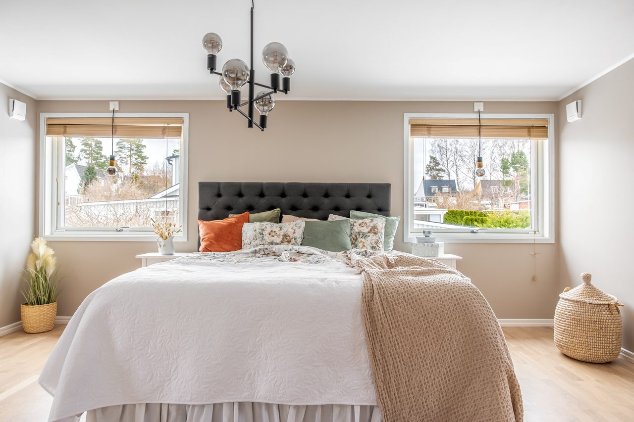 Fantastiskt sovrum på övre plan