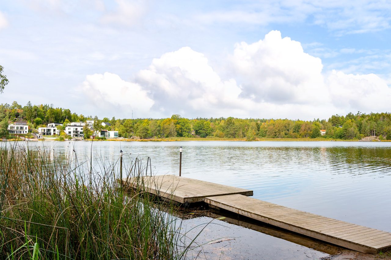 Badplats vid Långsjön Gudö
