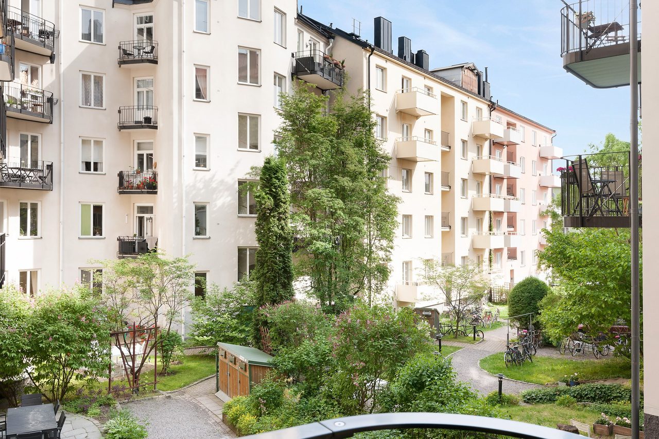 Grönskande innergård