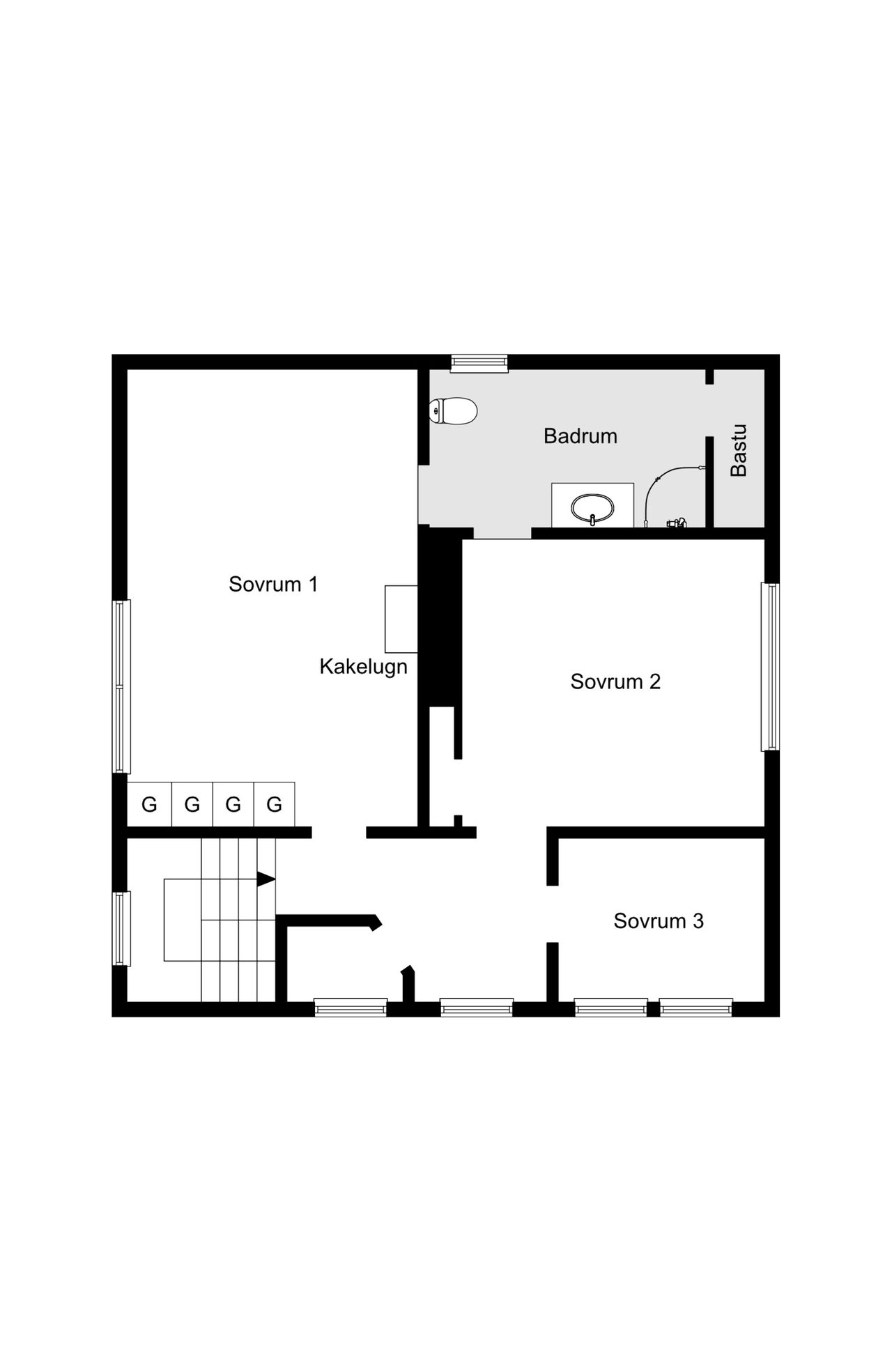 Planritning övre plan