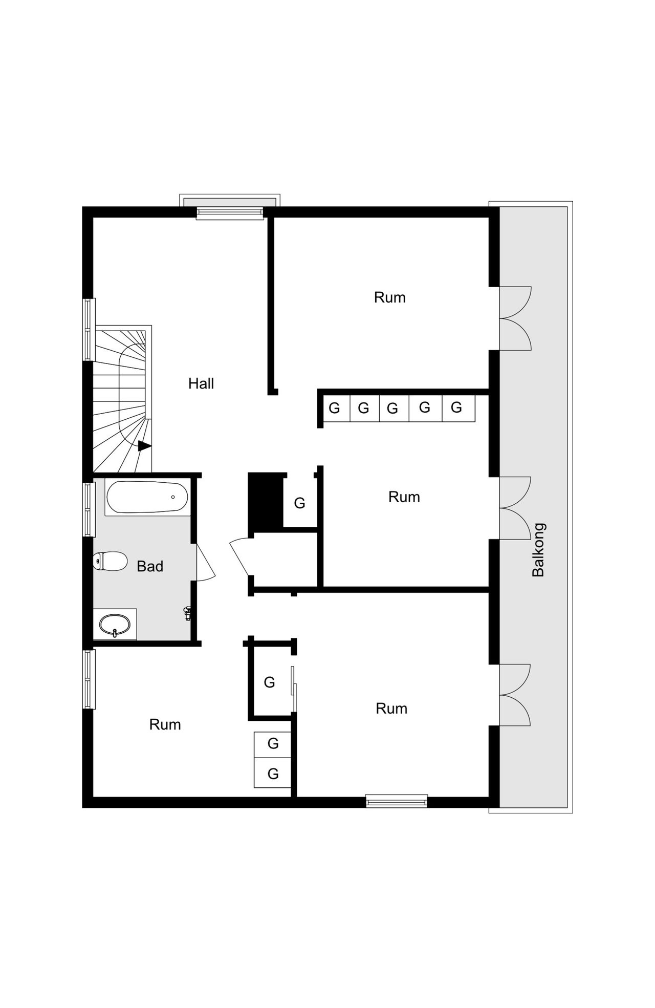 Planritning övre plan