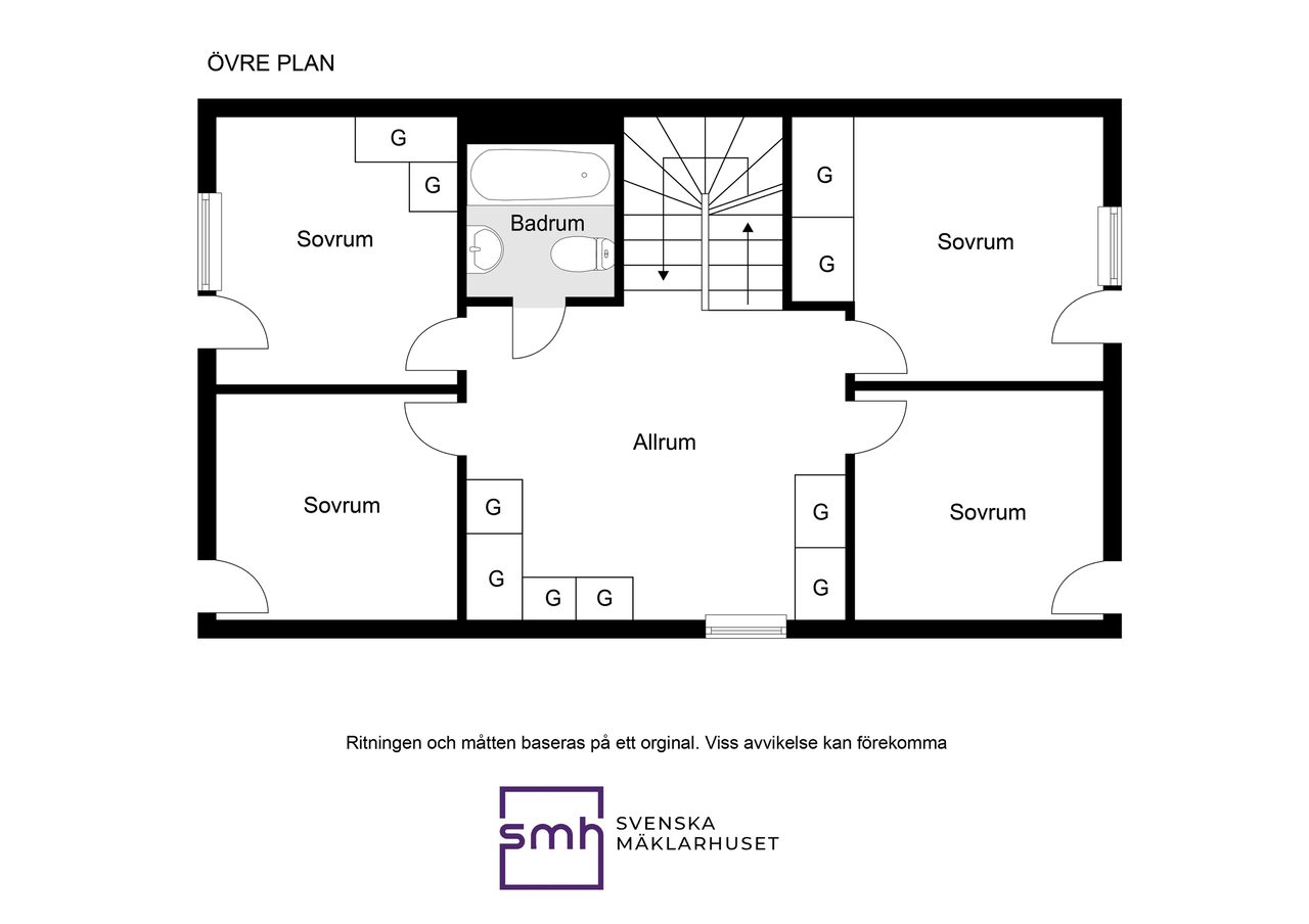 Planritning övre plan