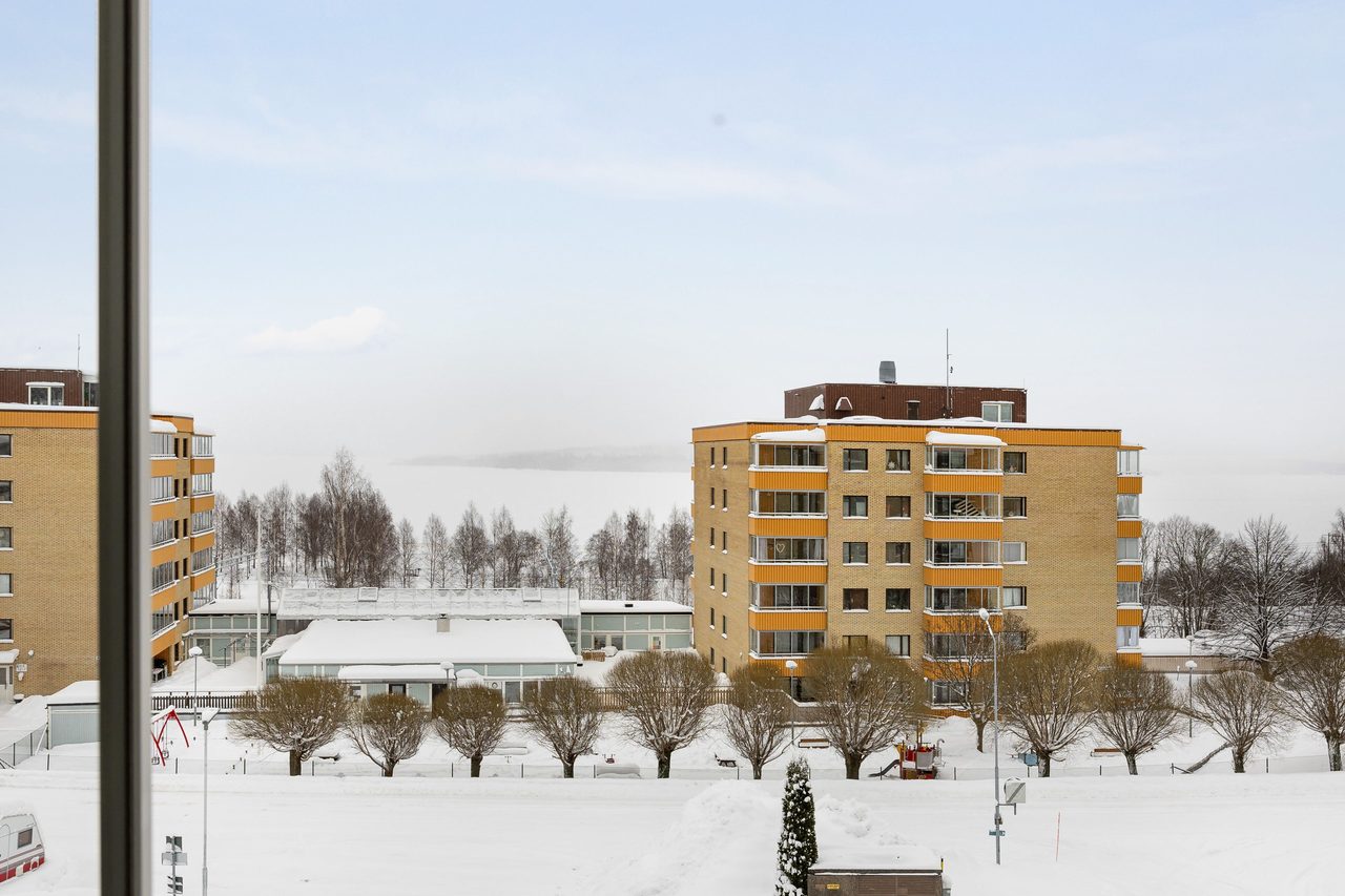 Fin utsikt från balkongen och bostadens samtliga fönster