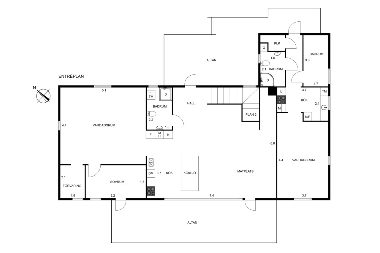 Planritning Hällavägen 5, Dals Rostock