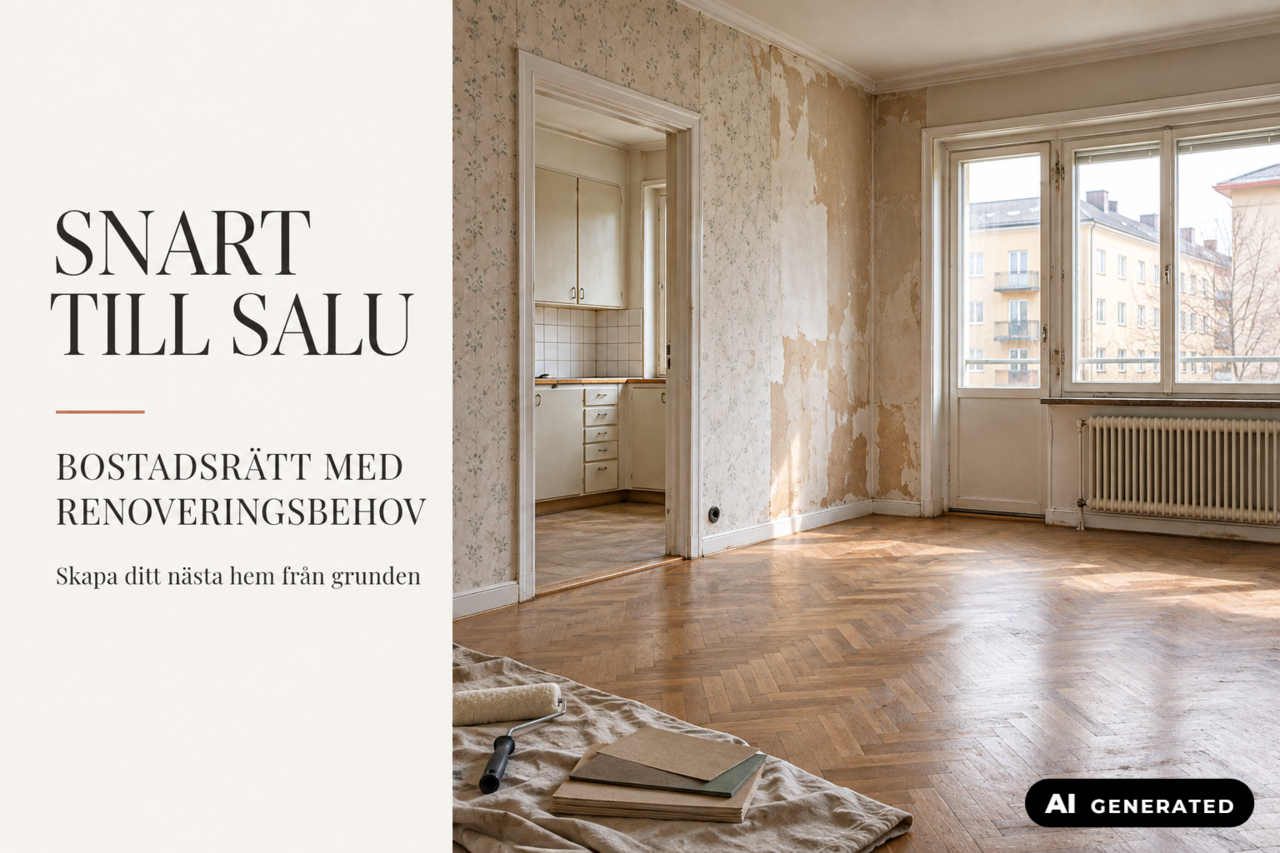 Bostadsrätt med renoveringspotential-ai-generated