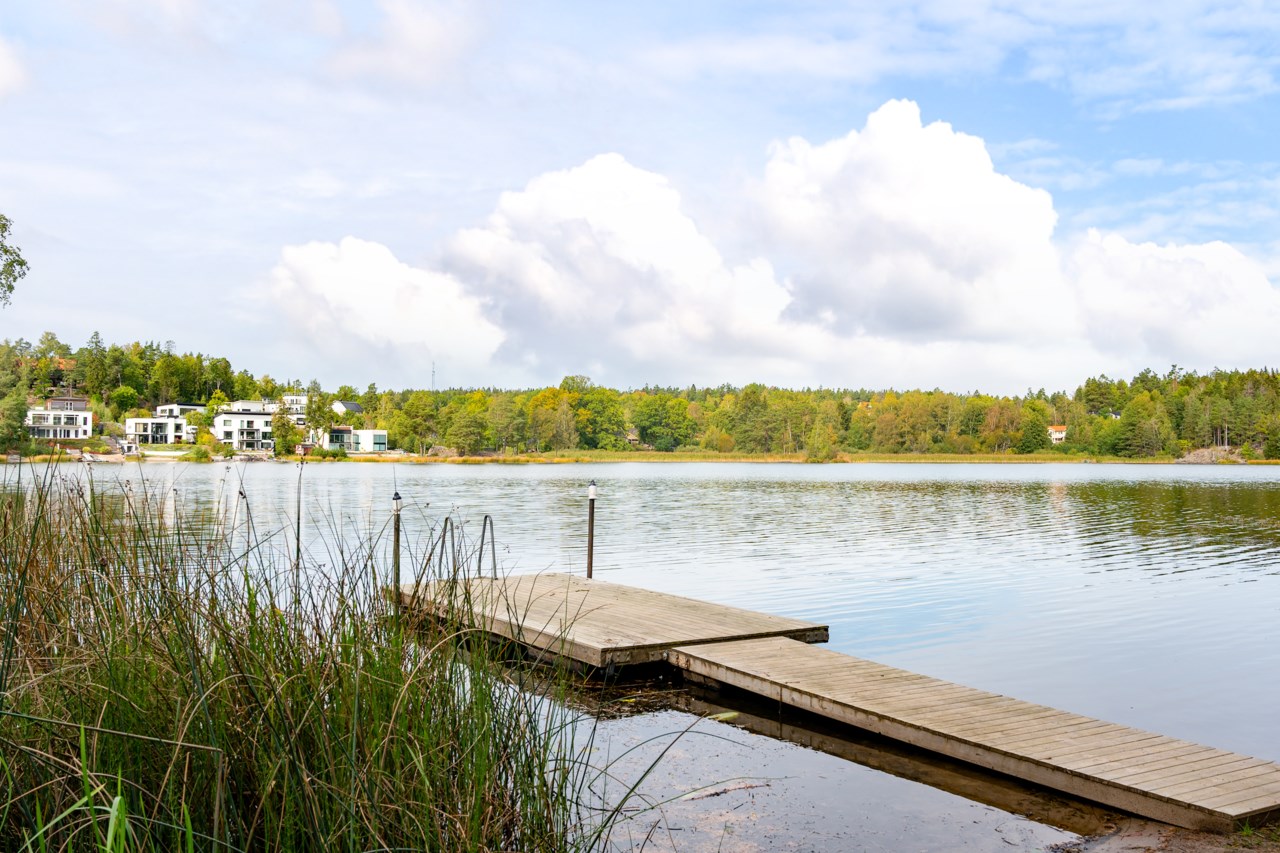 Badplats vid Långsjön Gudö