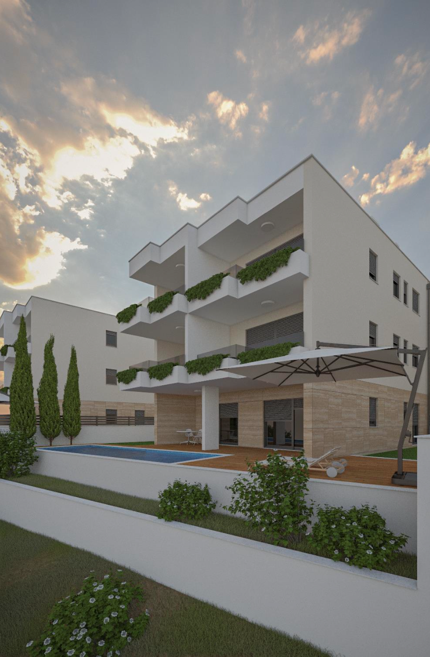 Podstrana, 3 bedroom apartment with the sea view and pool
