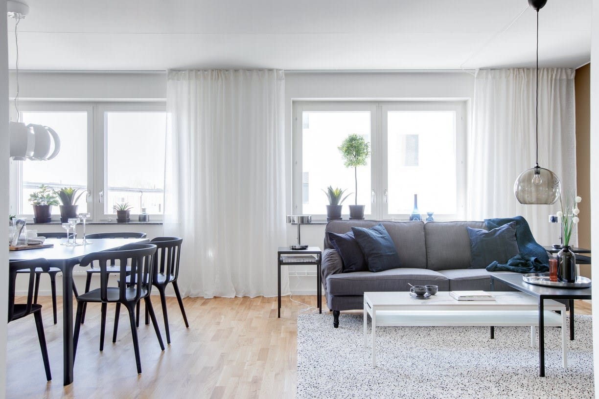 Öppen planlösning - bild från visningslägenhet