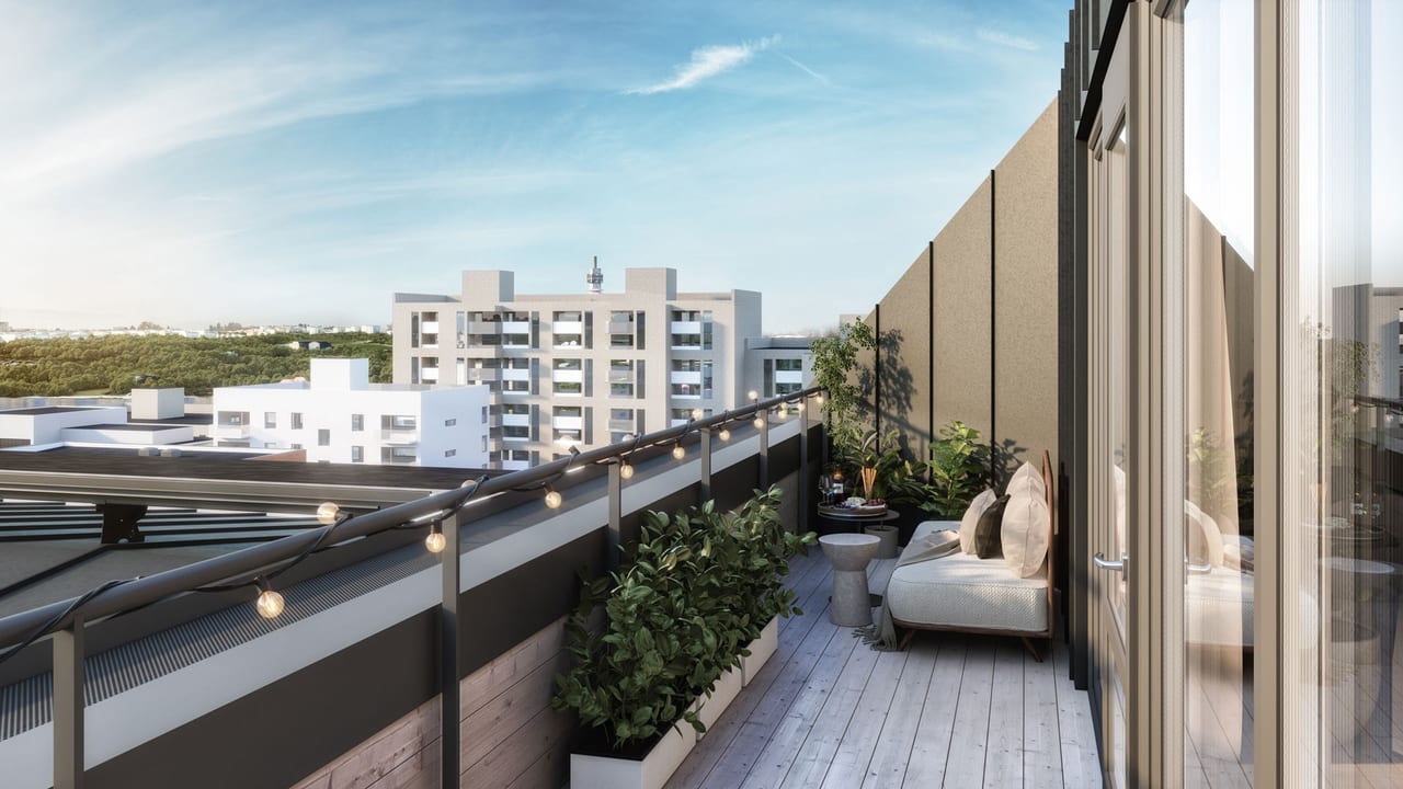 Exempelbild terrass Vindslägenhet