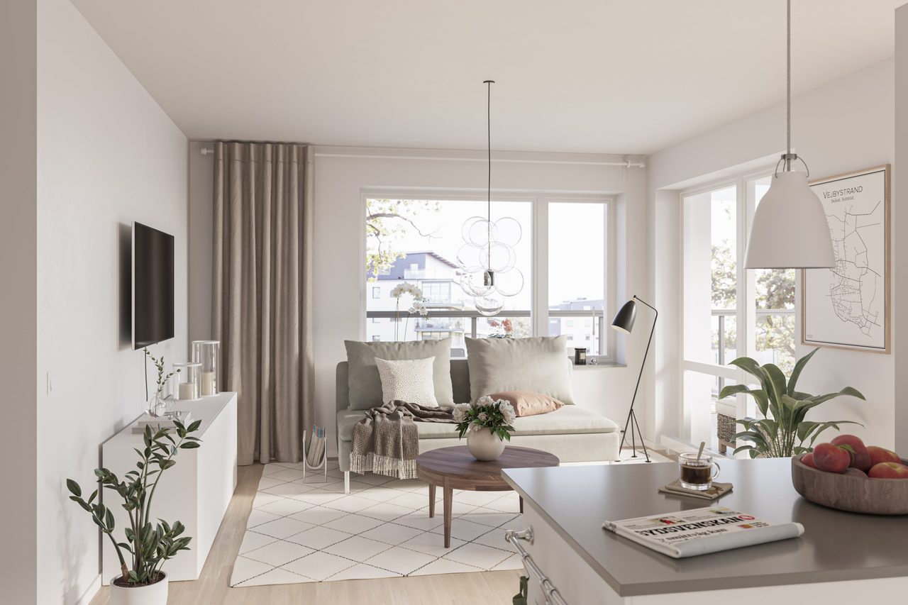 Stora fönsterpartier