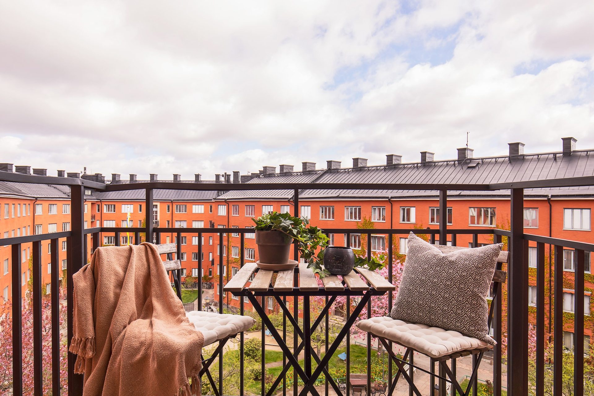 Gemensam balkong i trapphuset